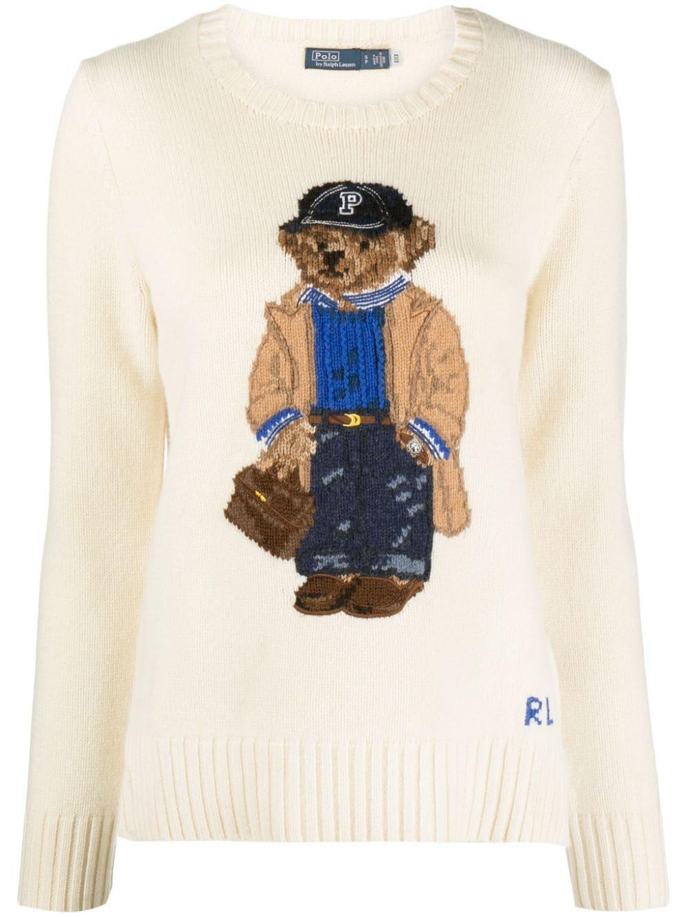 Polo Ralph Lauren Teddy Bear Intarsia-knit Jumper in Blue | Lyst