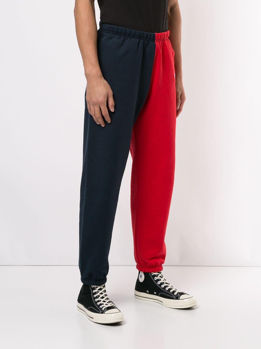 Supreme Cotton Split Bi-colour Track Pants in Red for Men - Lyst
