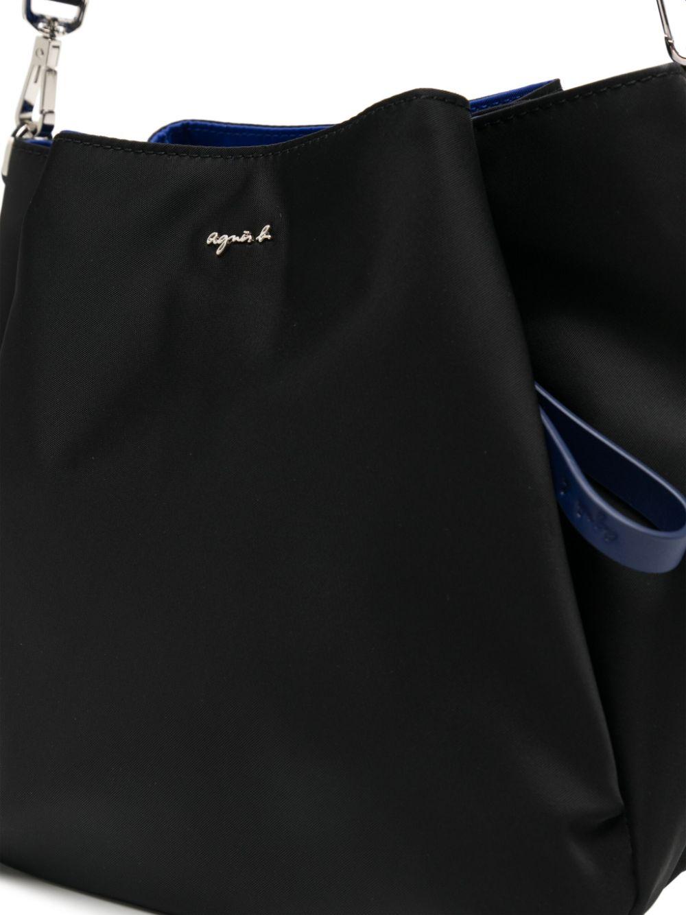 agnes b. Two way Nylon Tote Bag in Black Lyst