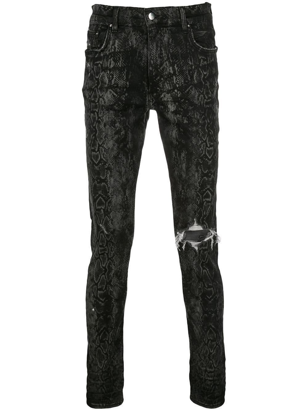 Amiri Python Print Skinny Jeans in Black for Men - Lyst
