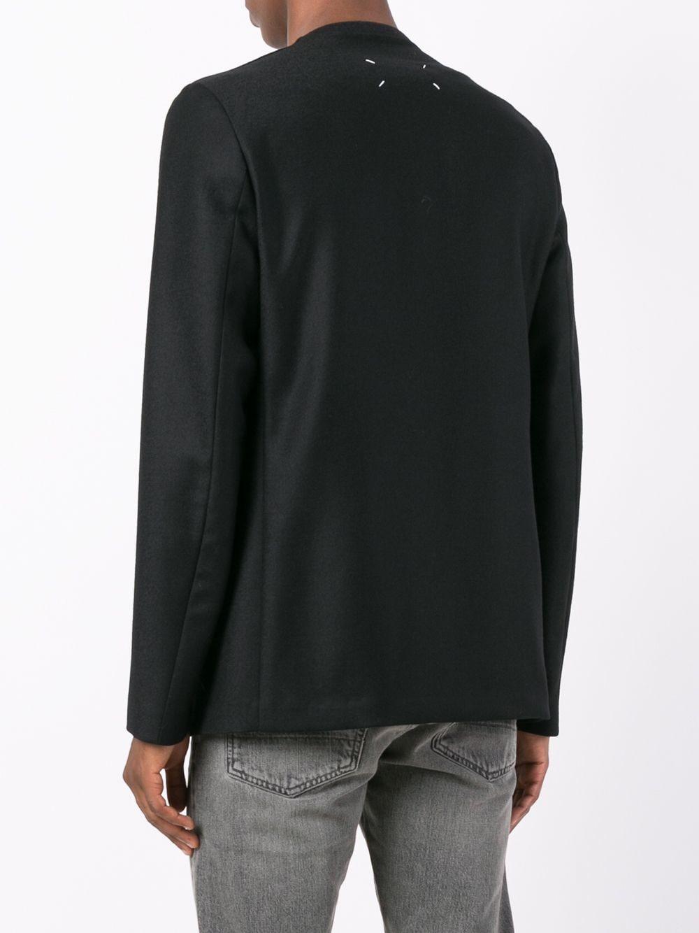 Maison Margiela Minimal Collarless Blazer in Black for Men | Lyst