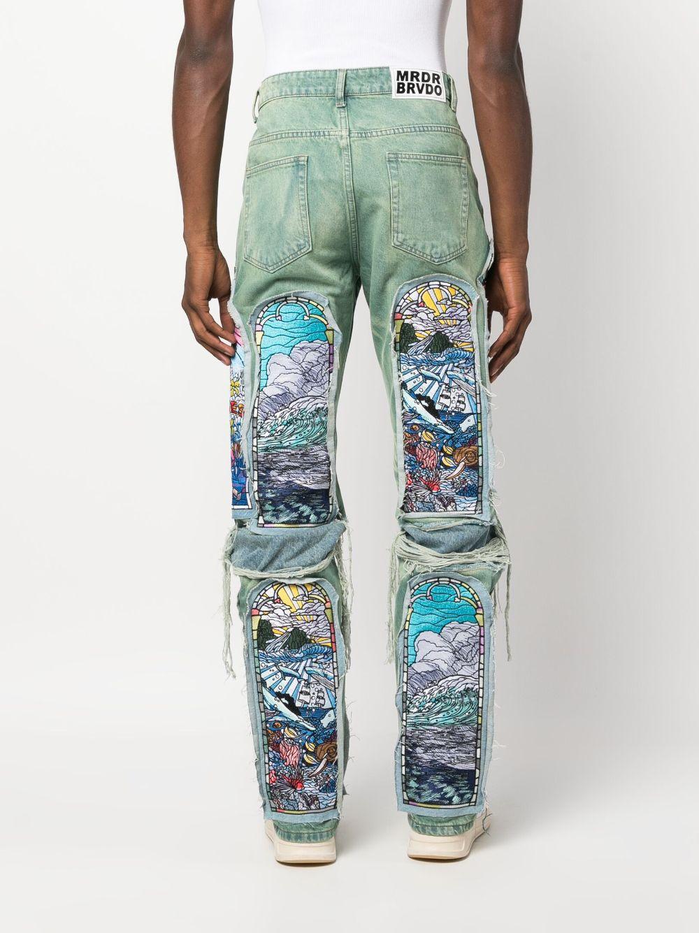 Jean Designer Who Decides War - Coupe Straight-fit, Grille Bleue, Taille 34 - Neuf Avec étiquette