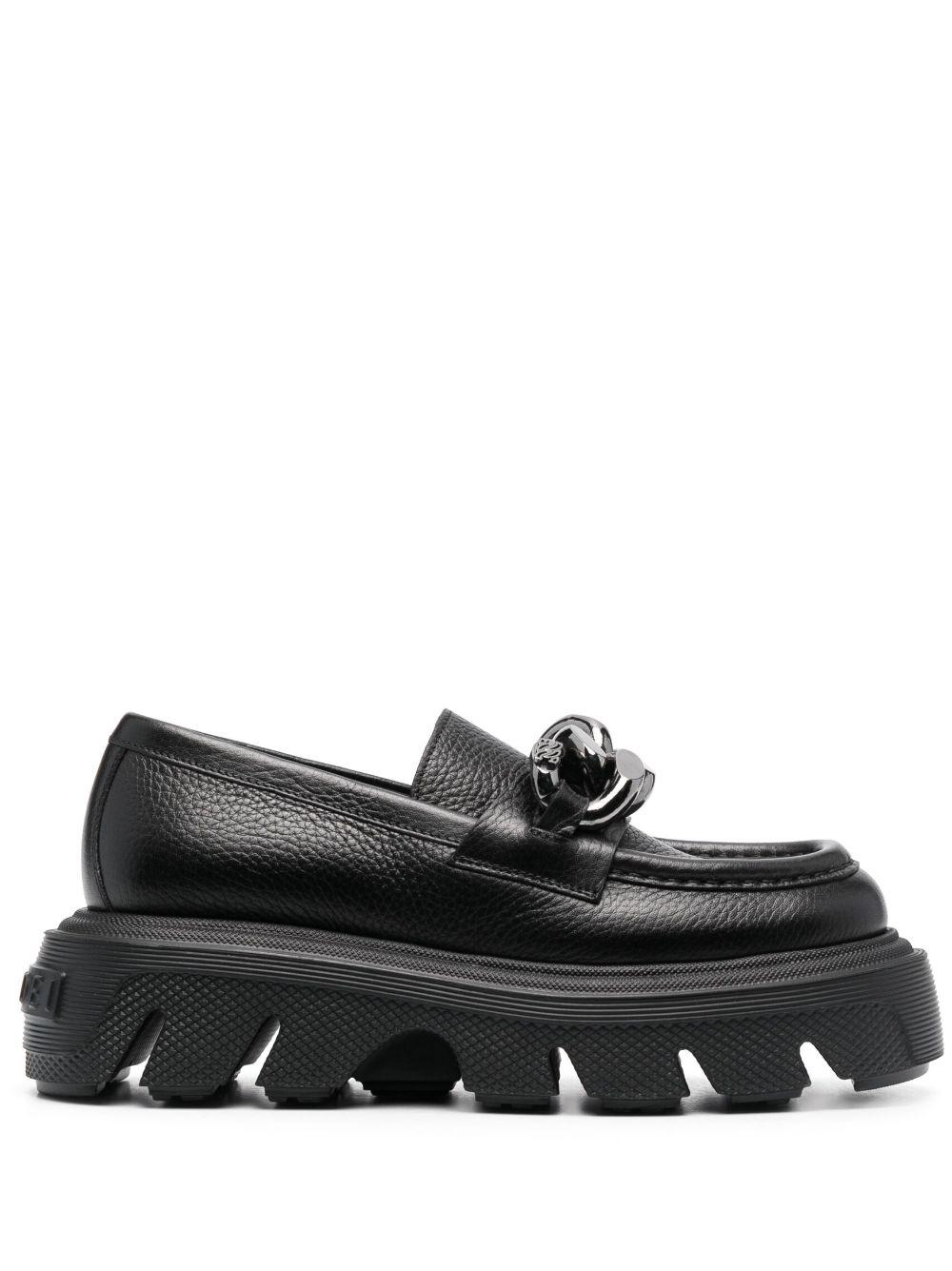 Casadei Generation C Leather Loafers in Black | Lyst