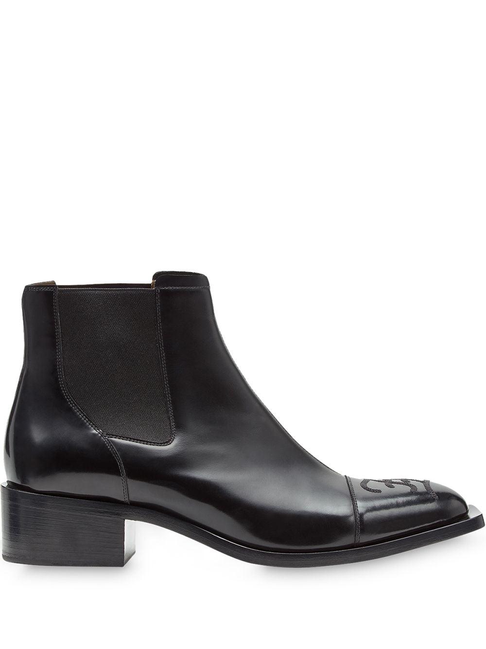 Fendi Leather Square Toe Chelsea Boots in Black for Men Save 64 Lyst