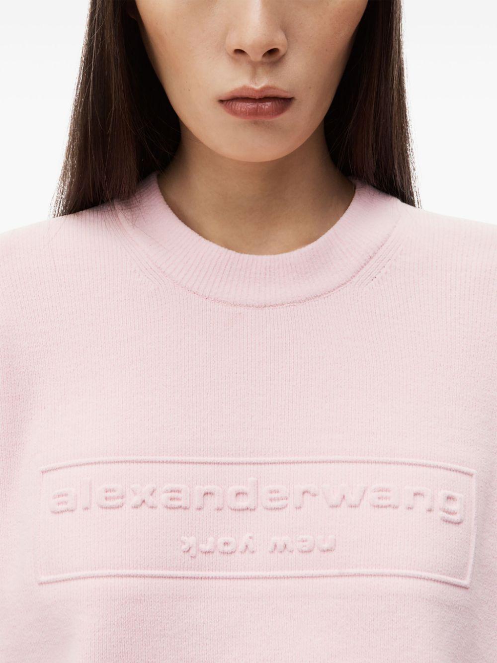 Alexander Wang レディース ピンク ロゴエンボス プルオーバー 