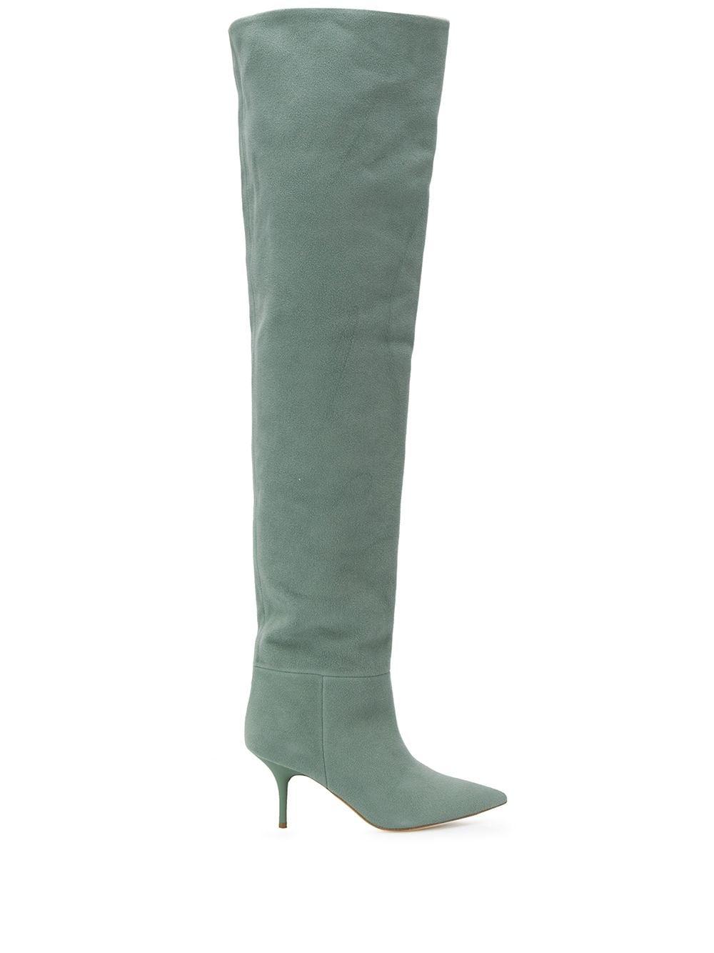 green yeezy boots