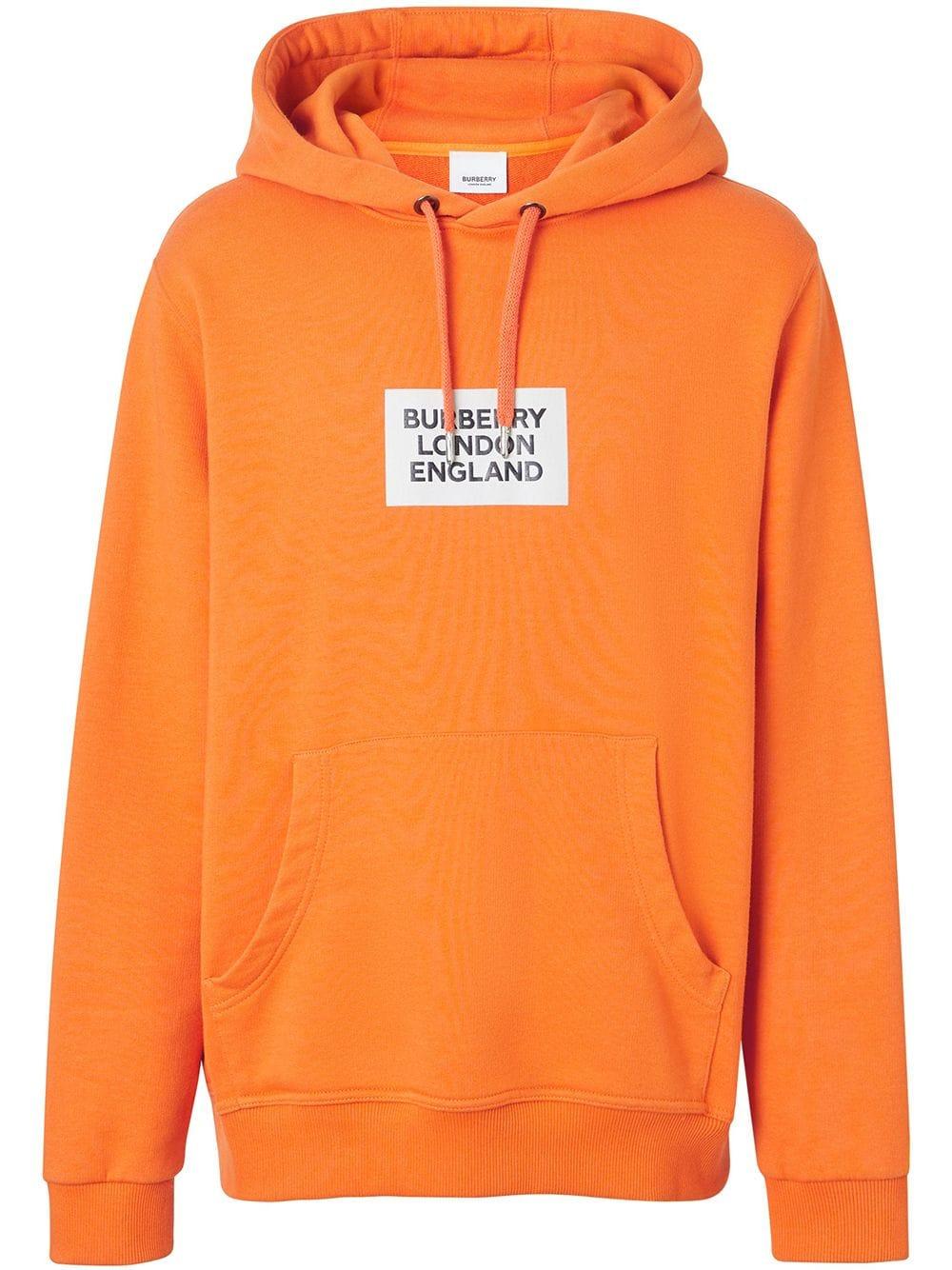 orange burberry hoodie