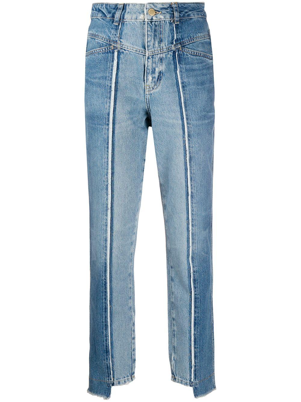 Essentiel Antwerp Denim High Waist Contrast Panel Jeans in Blue | Lyst