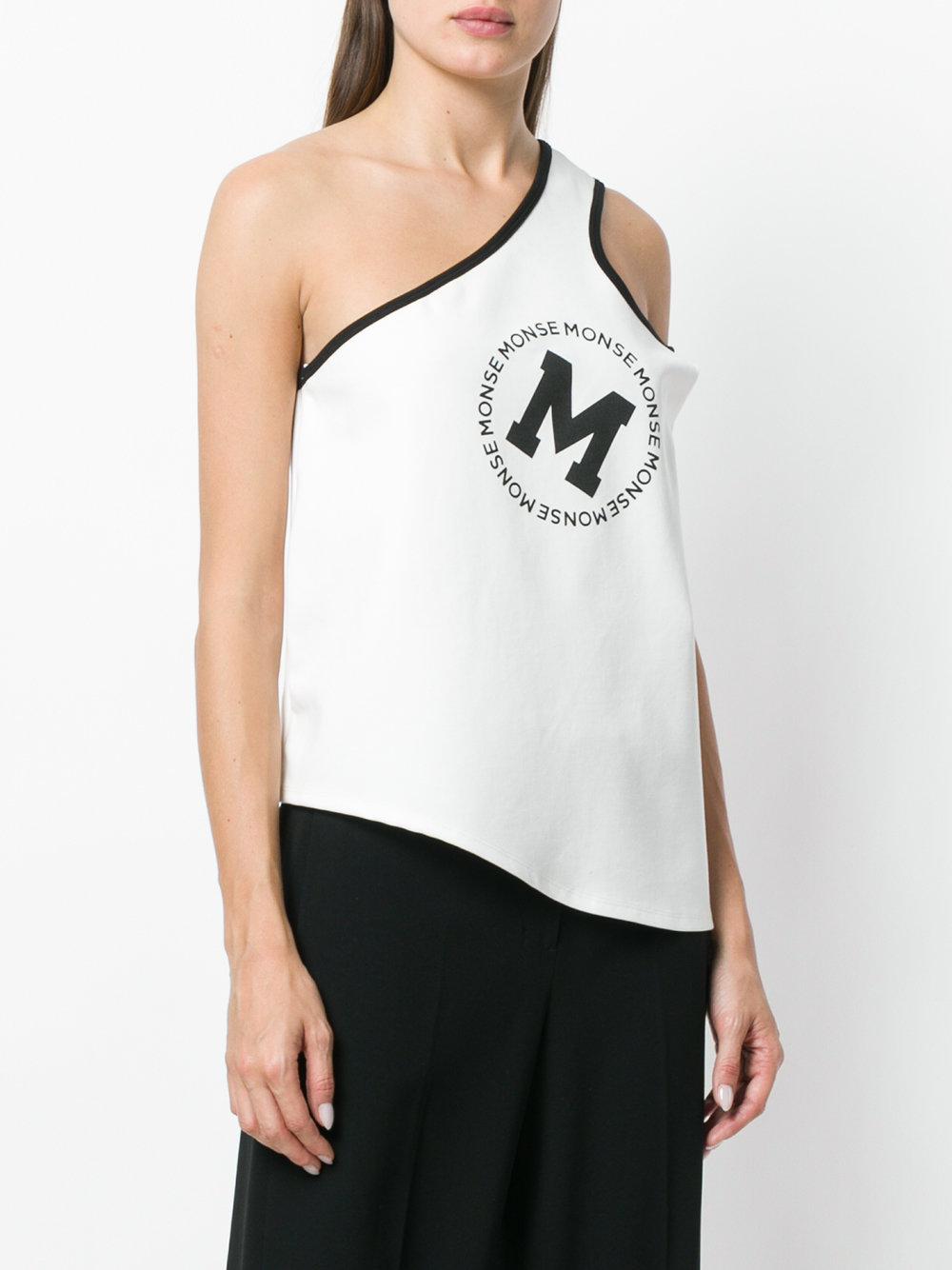 Monse Synthetic One Shoulder Tank Top in White Lyst