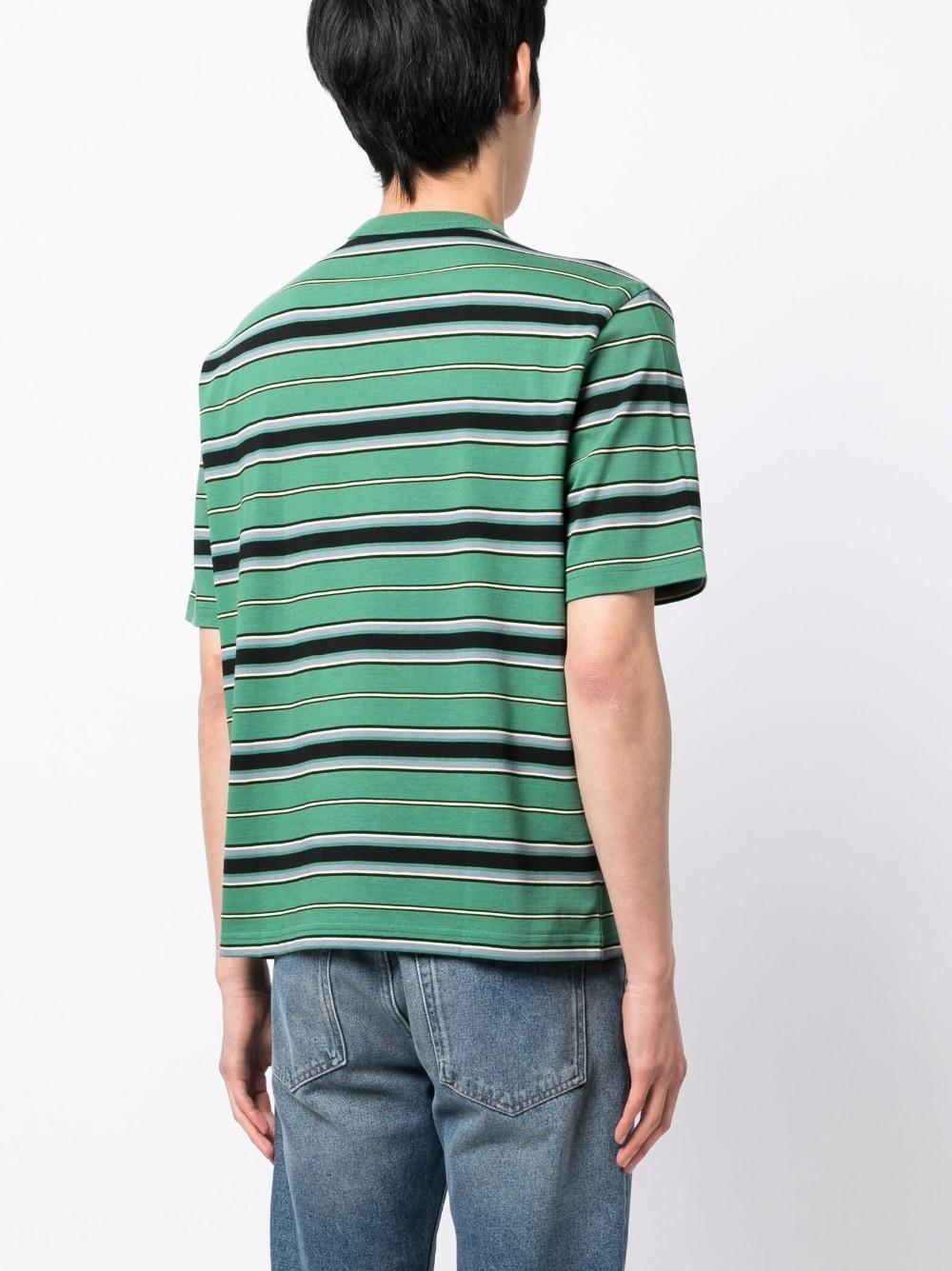 green and black striped t shirt