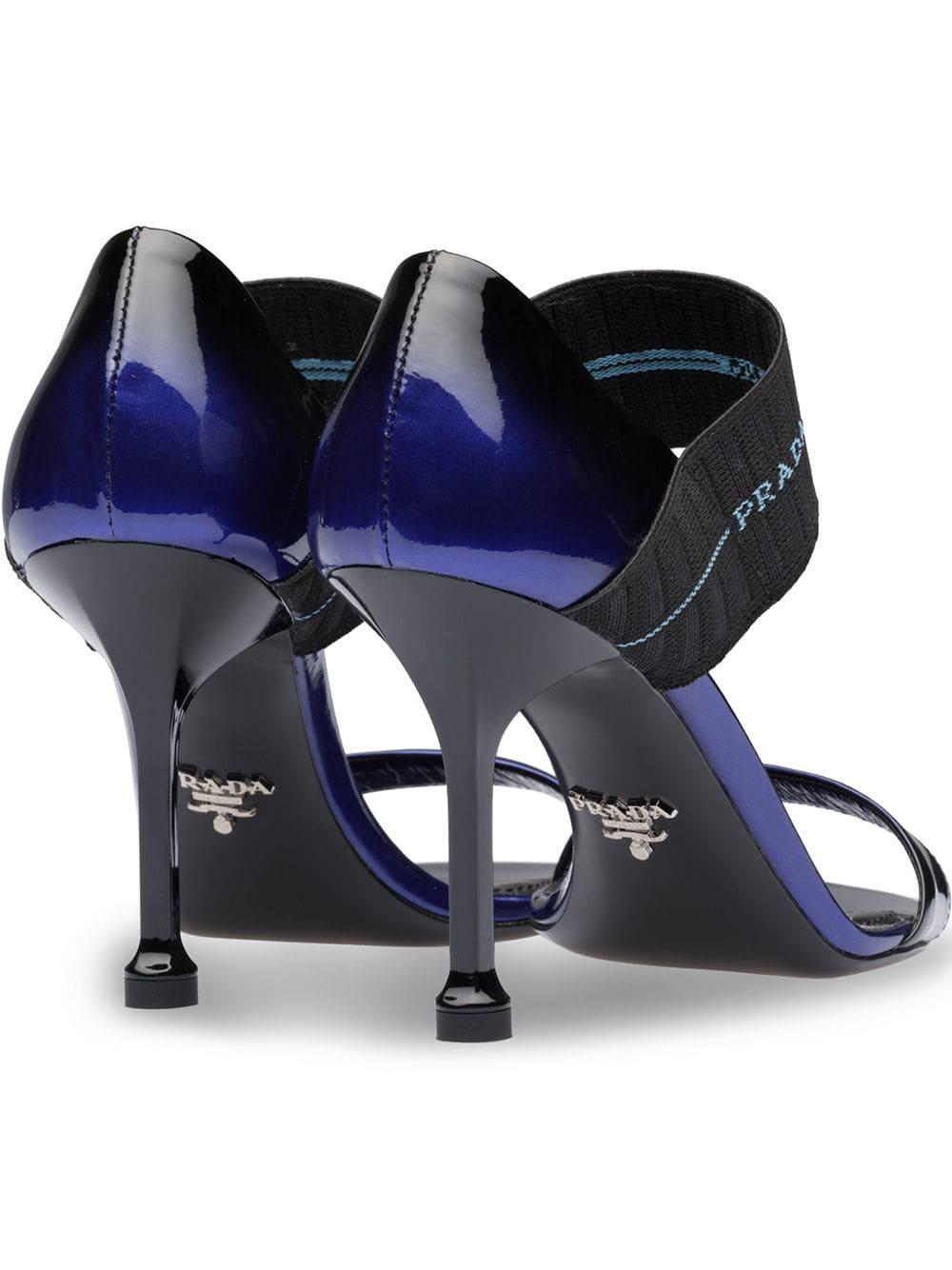 prada elasticated logo strap sandals