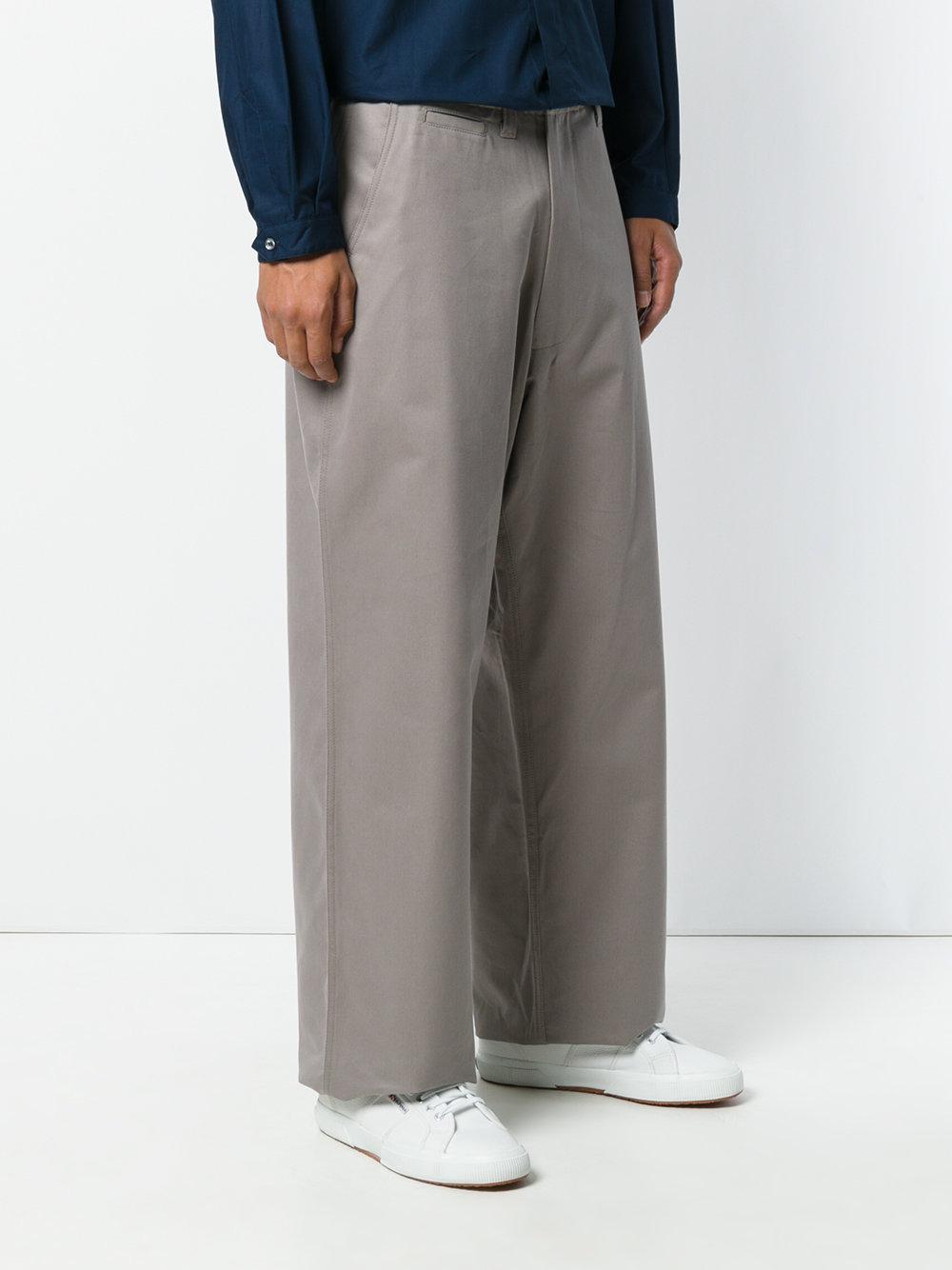 E. Tautz Cotton Field Wide Leg Trousers in Grey (Gray) for Men | Lyst