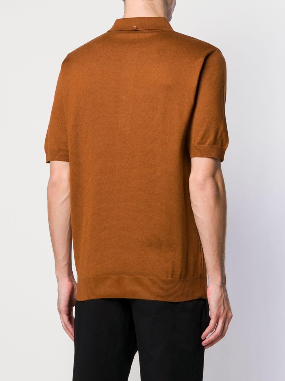 Fred Perry Cable Knitted Polo Shirt in Brown for Men | Lyst