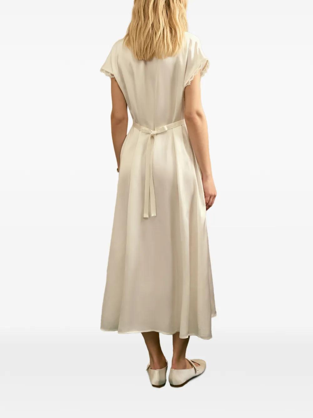 the genus rosa satin dress in pink Sleeper The Genus Rosa Satin Dress in Ivory
