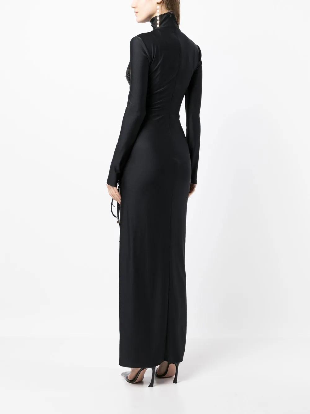 dundas backless dress Ruched Open-Back Midaxi Dress in Black - 6