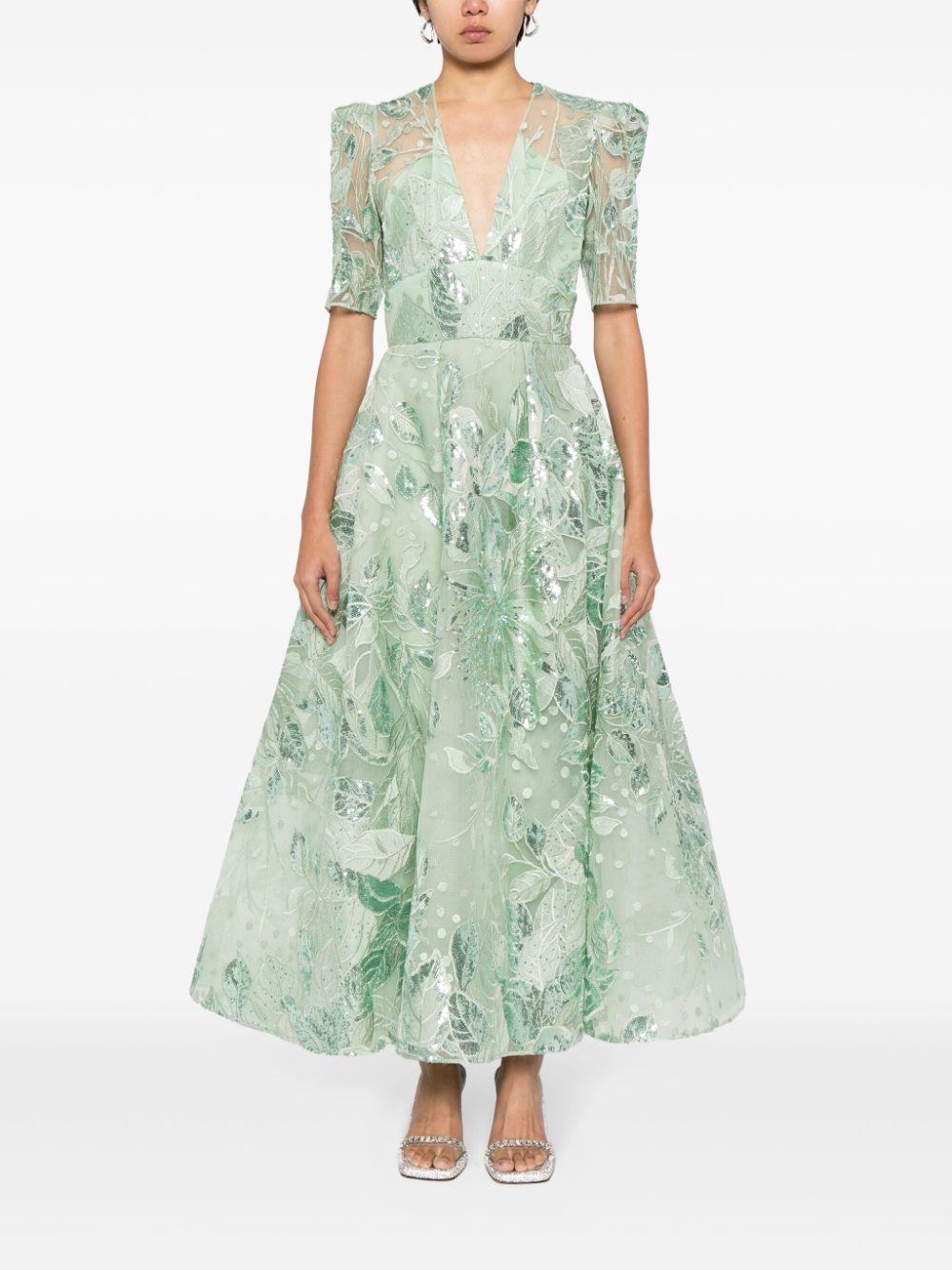 elie saab tulle embroidered midi dress Elie Saab Floral Embroidered Tulle Gown – Runway Catalog