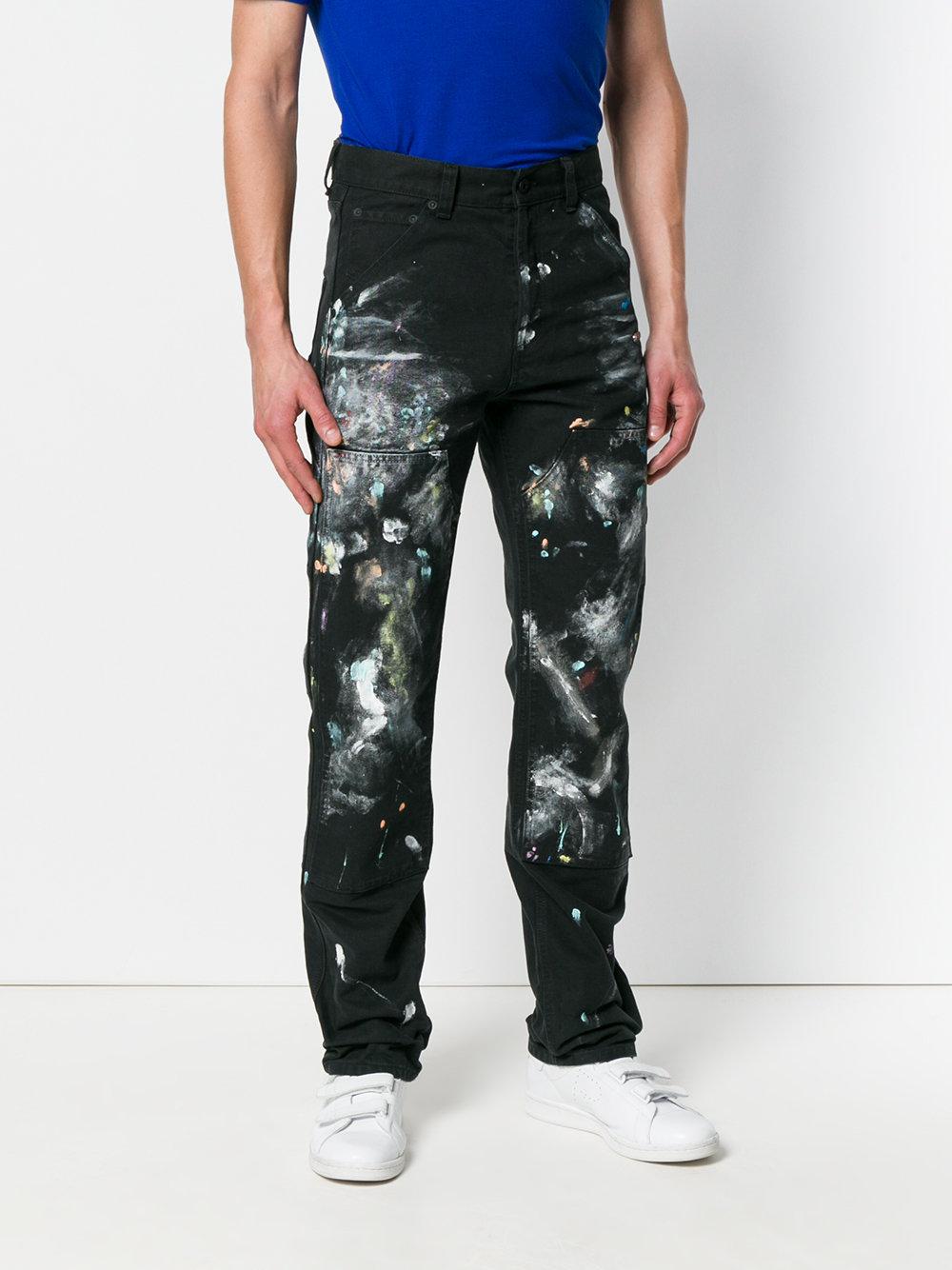 Off-White c/o Virgil Abloh Paint Splatter Jeans in Black for Men | Lyst