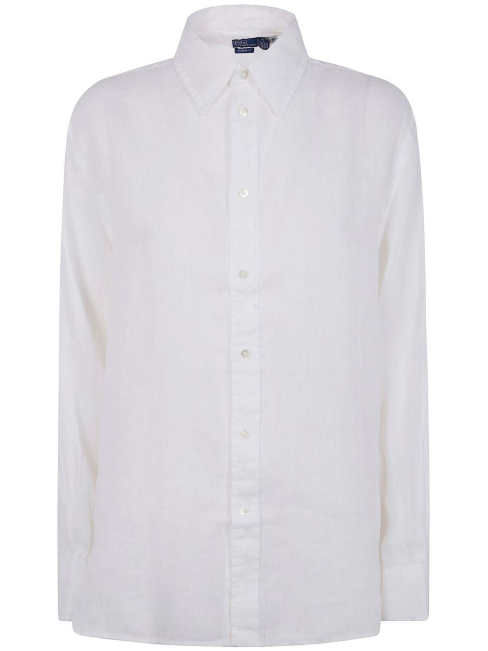 Polo ralph lauren women's white linen shirt new arrivals