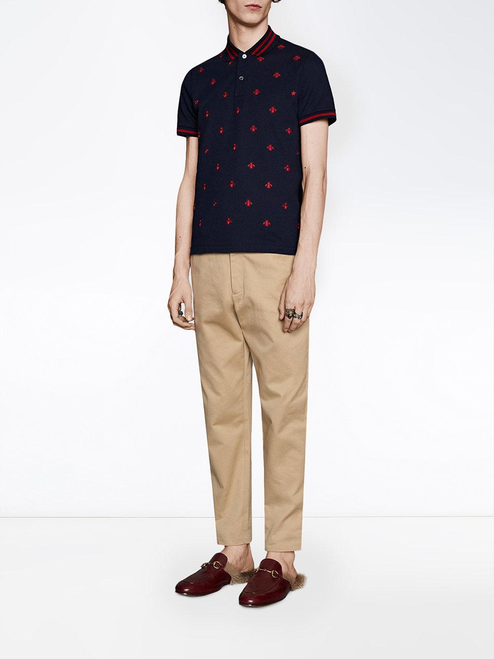 cotton polo with bees and stars