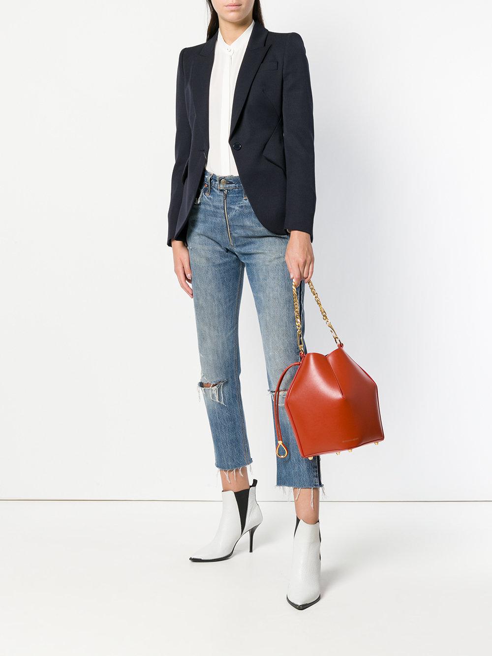 Alexander McQueen Bucket Shoulder Bag in Orange | Lyst