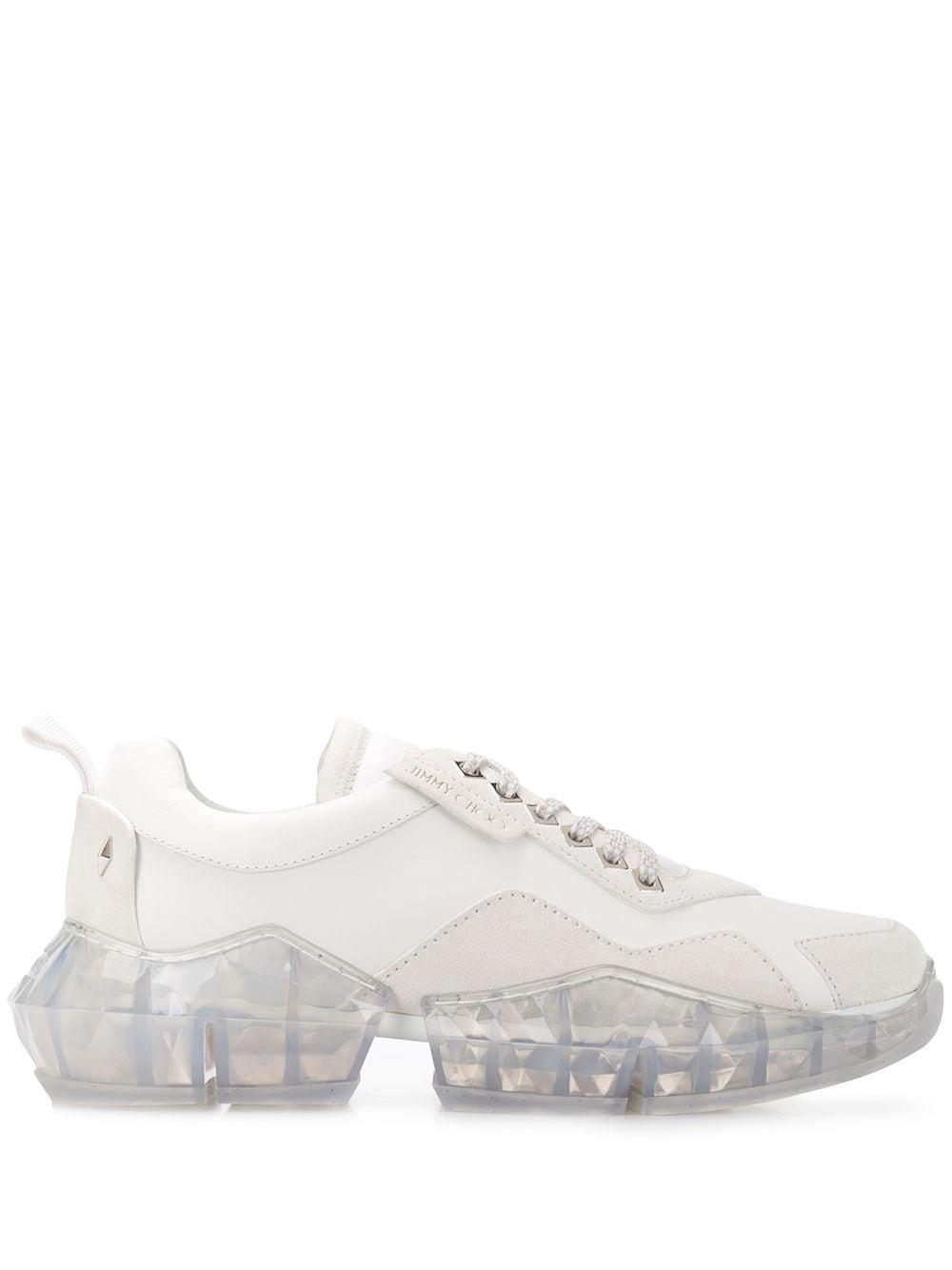Jimmy Choo Leather Diamond Sneakers in White for Men - Lyst