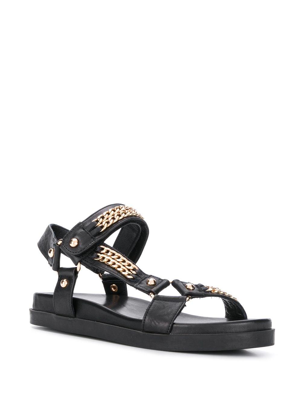 Carvela Kurt Geiger Leather Costello Chain Embellished Sandals in Black ...