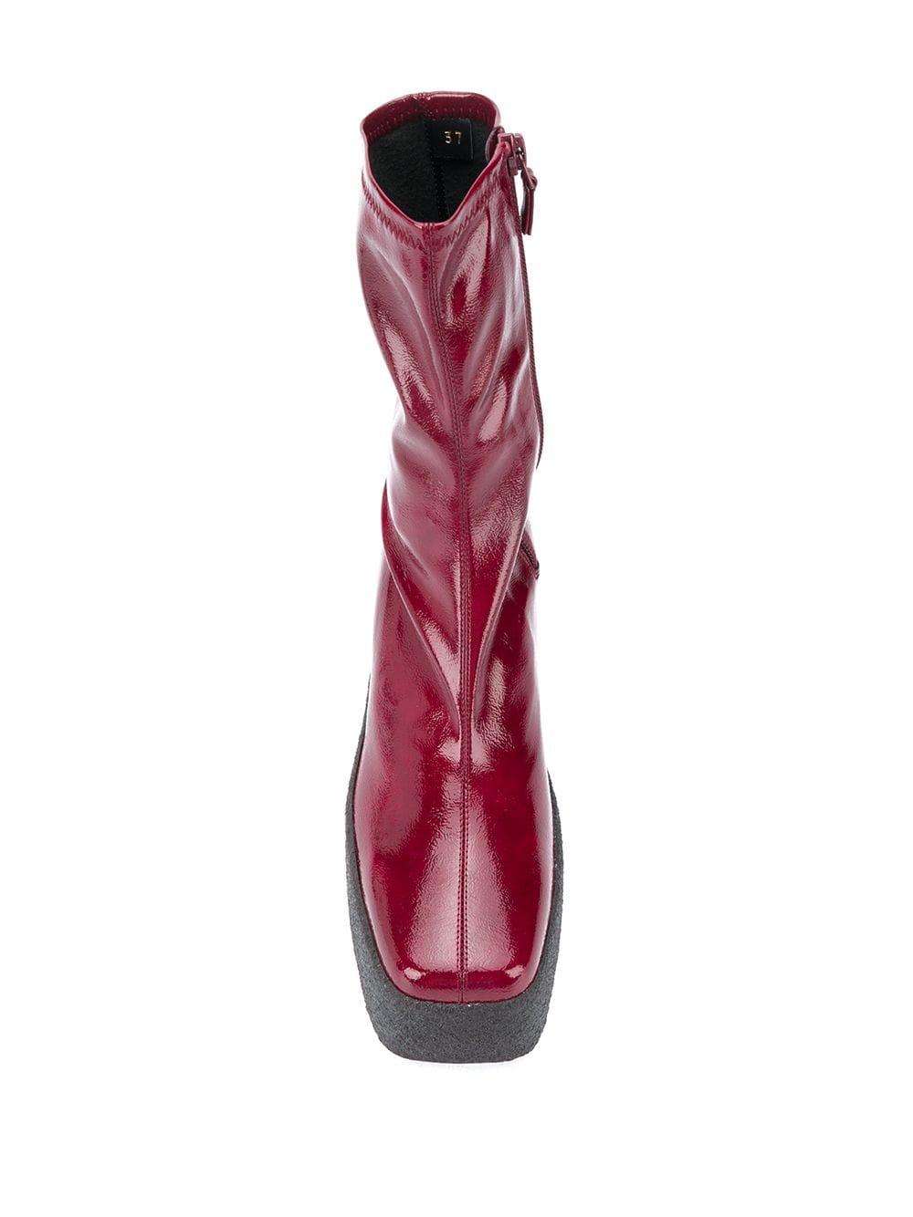red square toe boots
