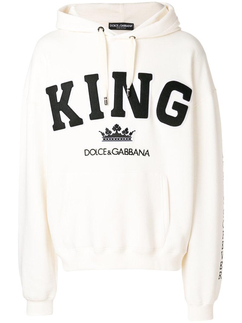 King Patch Hoodie in White for Men - Lyst