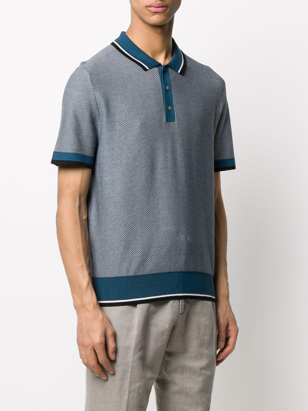 Z Zegna Contrast Trim Polo Shirt in Blue for Men - Lyst