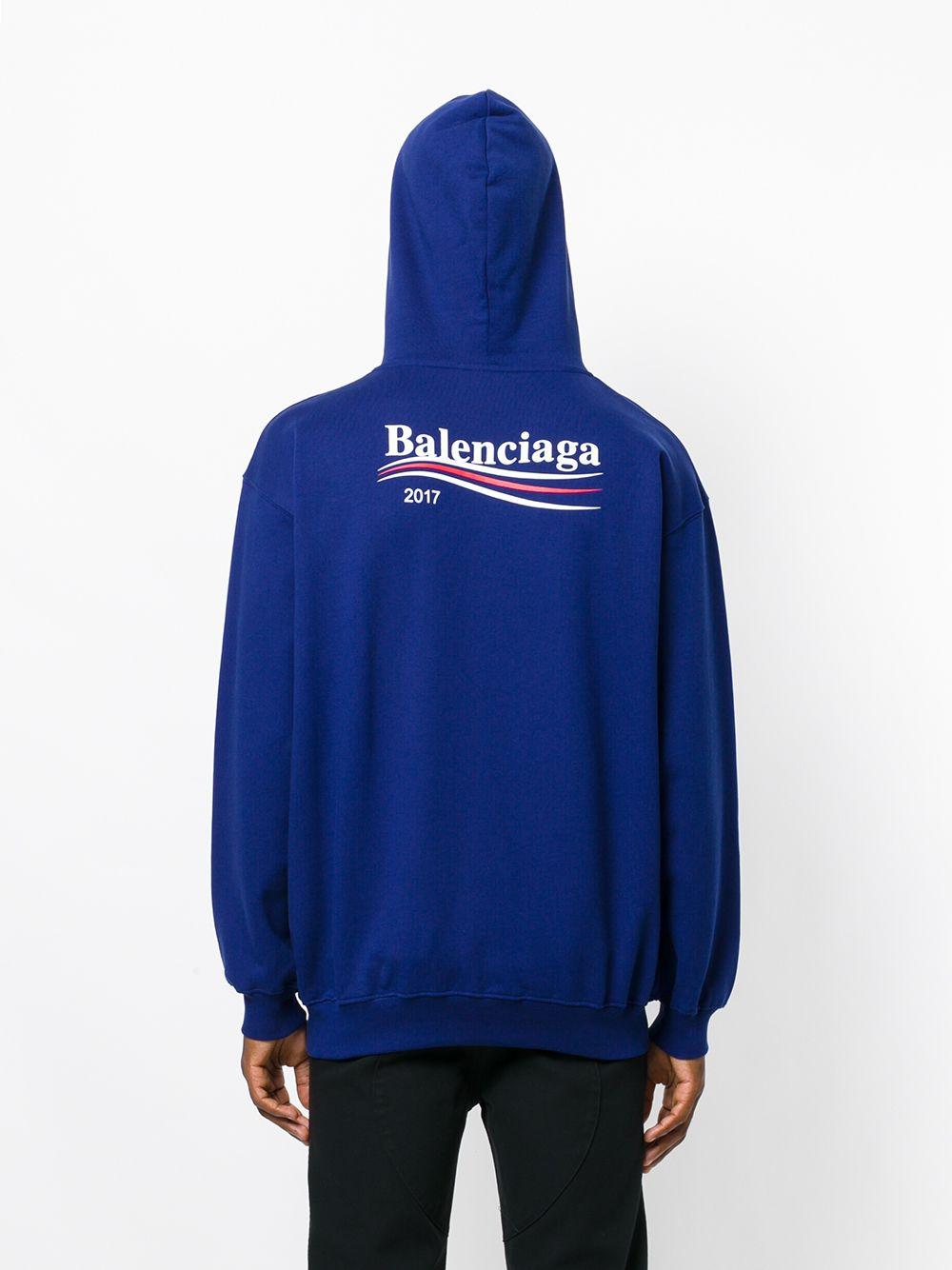 Balenciaga Cotton 2017 Hoodie in Blue for Men | Lyst