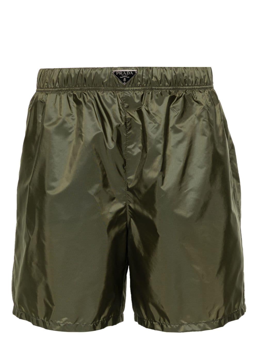 Prada Triangle logo Elasticated Swim Shorts in Green for Men Lyst UK