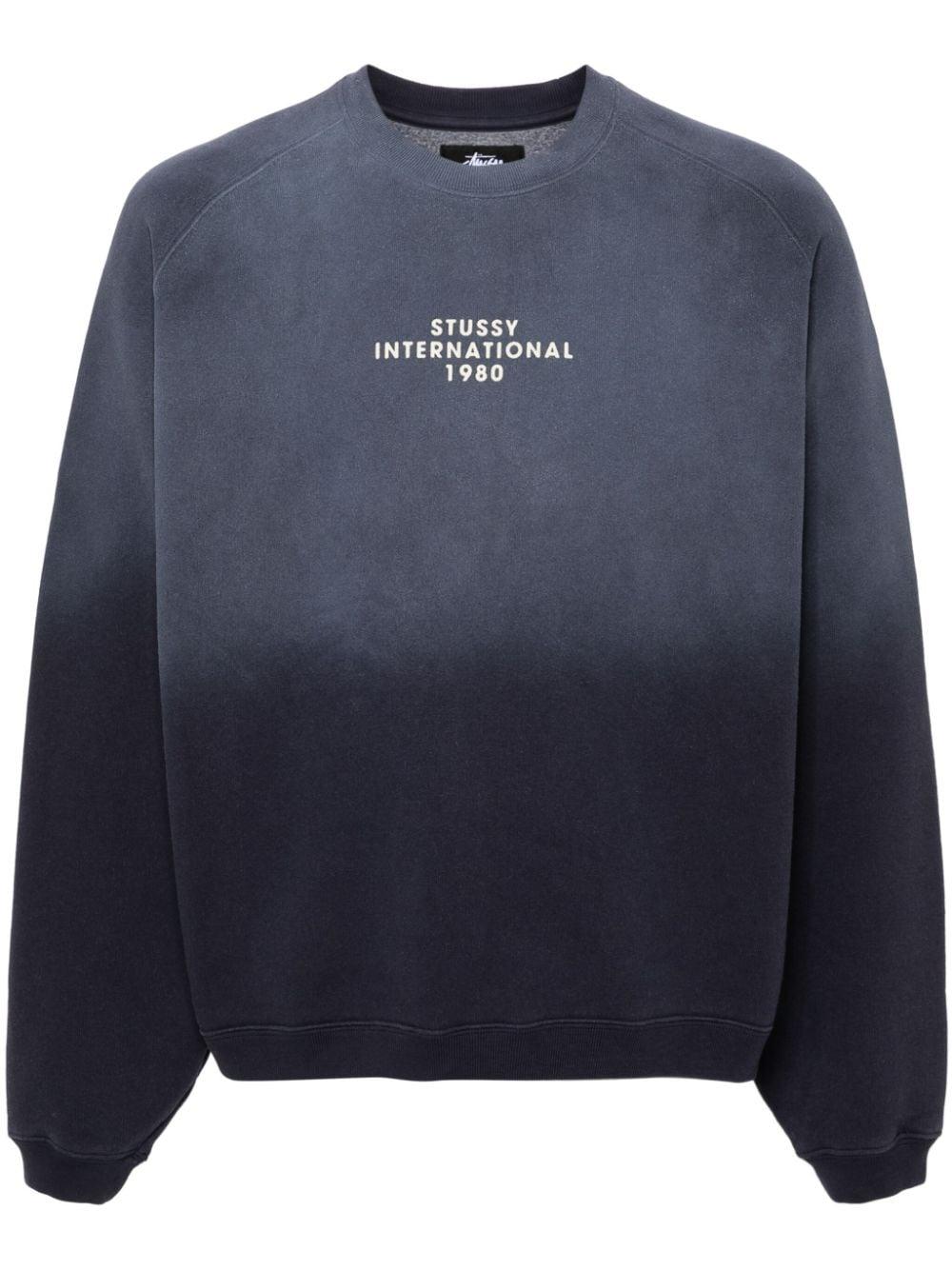 Stussy Raglan Sleeve Crew Sweatshirt in Blue for Men | Lyst