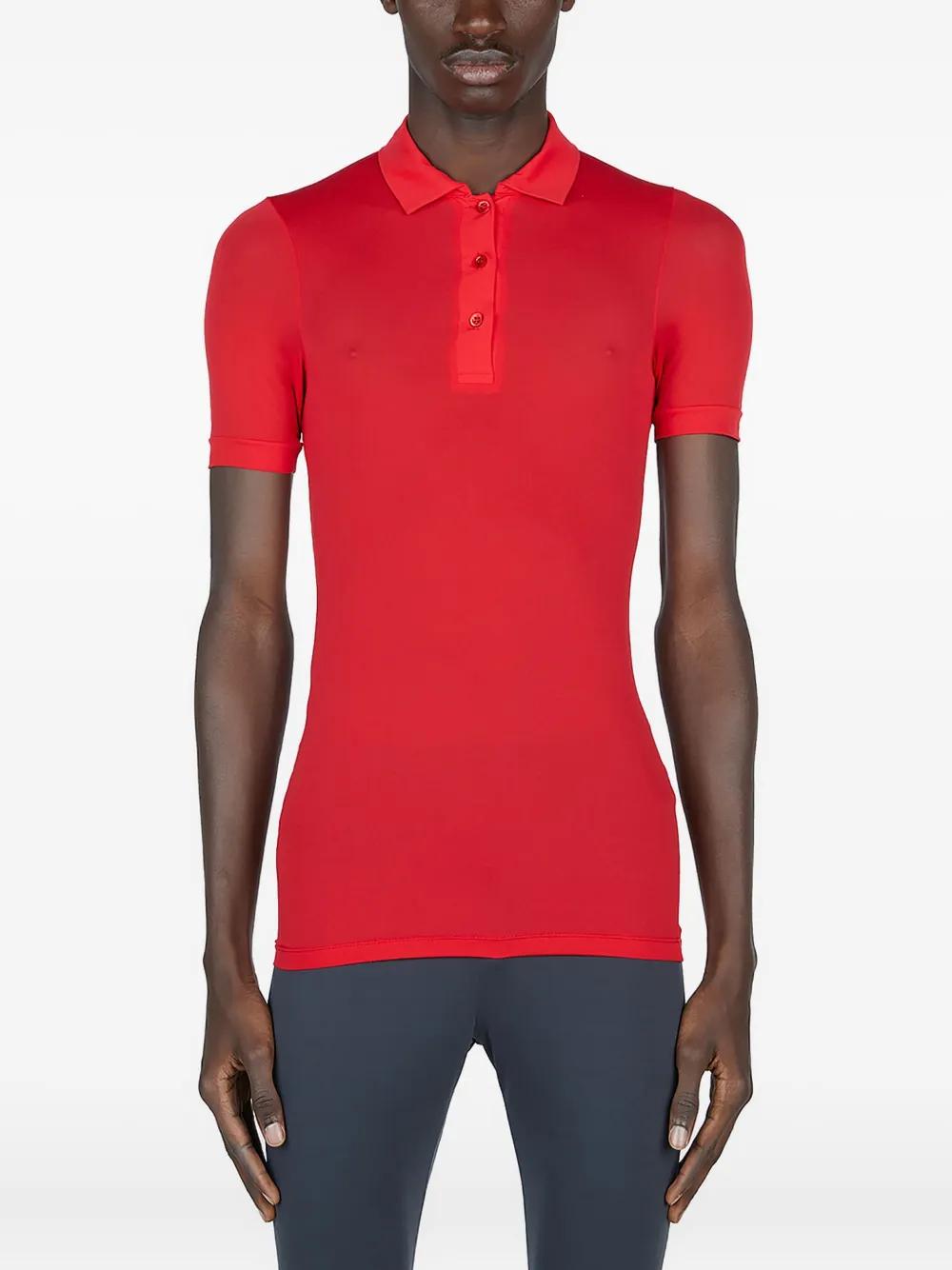 raf-simons-red-Buttoned-Polo-
