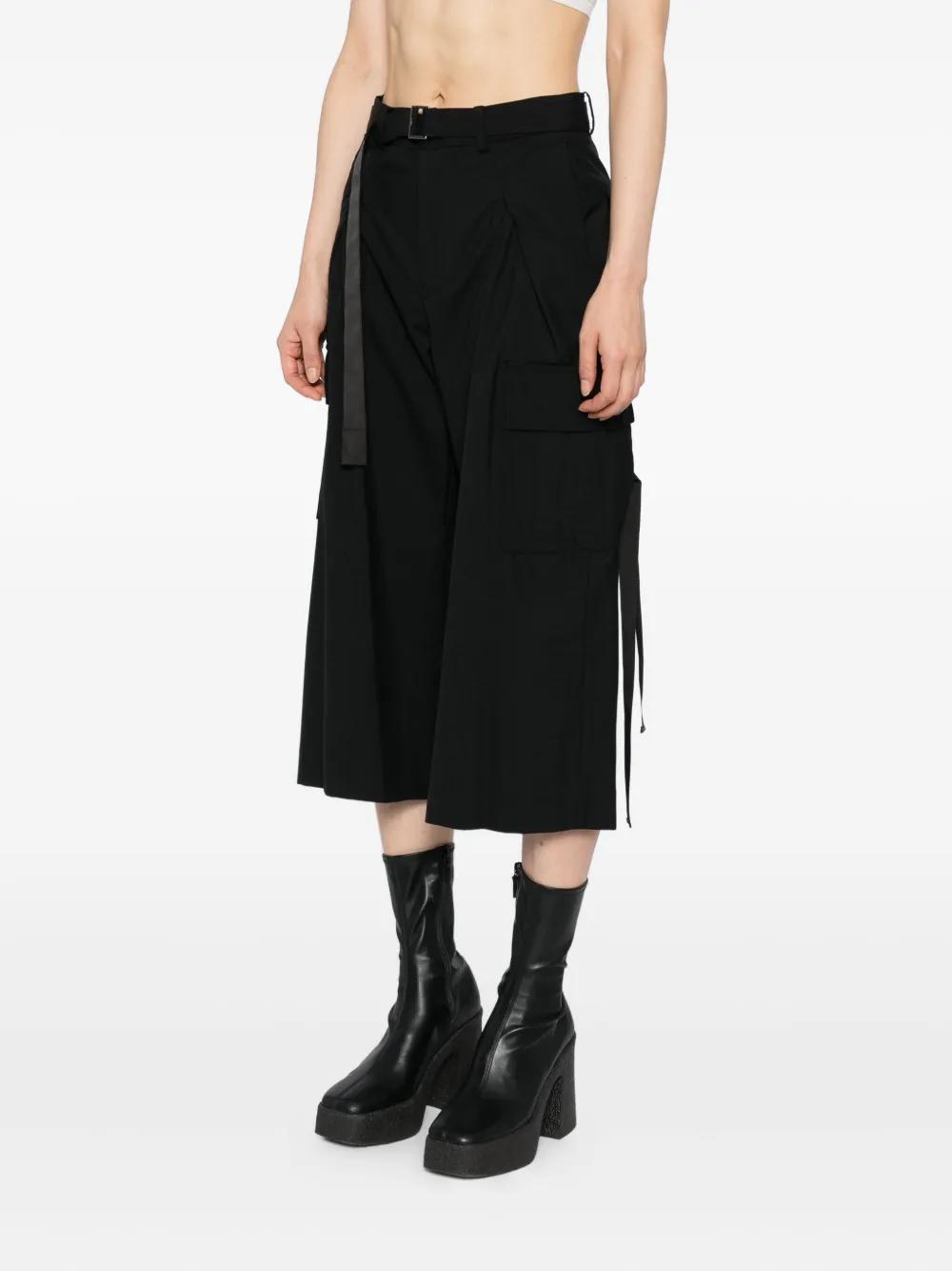 パンツ Sacai Belted cargo trousers SACAI Belted cotton-twill tapered cargo pants