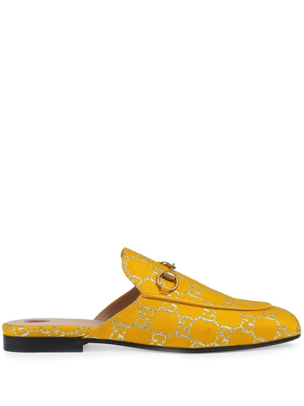 Gucci Princetown GG Supreme Mule in Yellow | Lyst