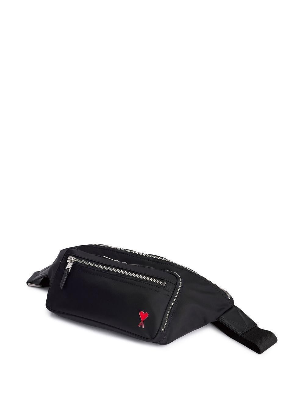 Ami Paris Black Logo Belt Bag - Unisex - Leather/nylon | Lyst