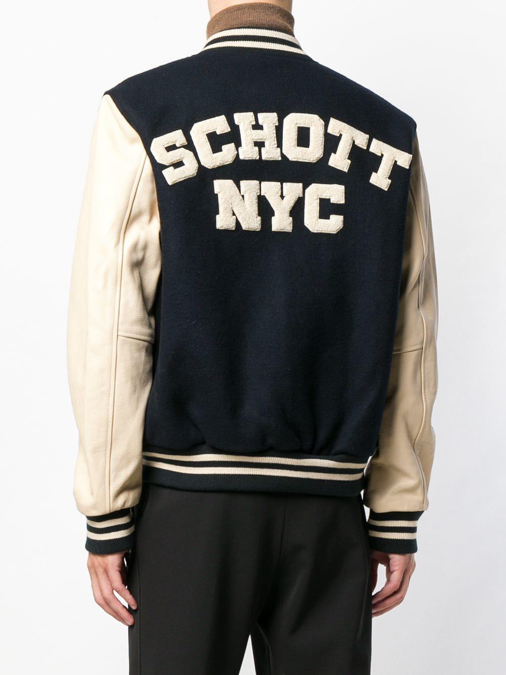 Schott Nyc Varsity Jacket in Blue for Men | Lyst Canada