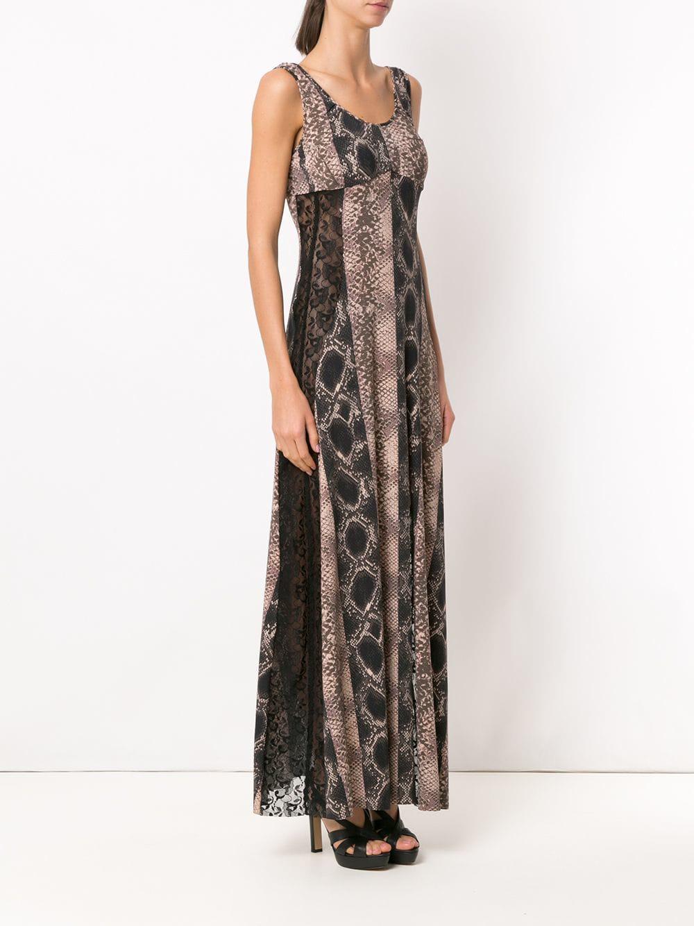 Amir Slama Long Silk Dress in Brown - Lyst