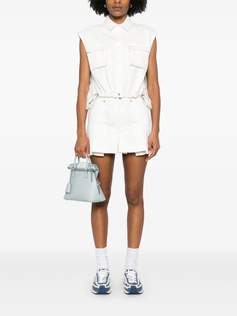 Sacai Denim Shorts in White | Lyst