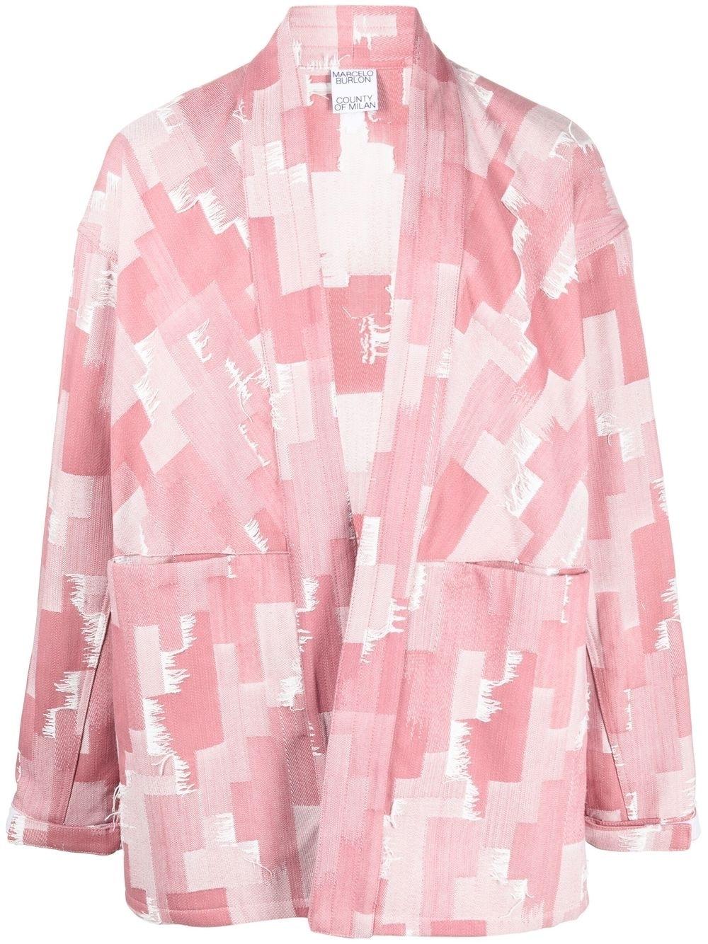 Marcelo Burlon Kimono-inspired Denim Jacket in Pink for Men | Lyst UK