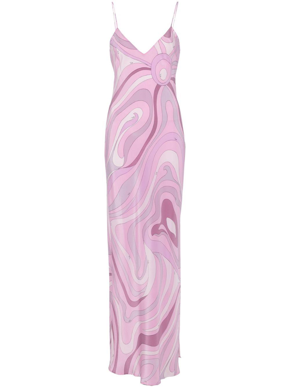 Emilio Pucci レディース ピンク Iride-print Maxi Dress ワンピース