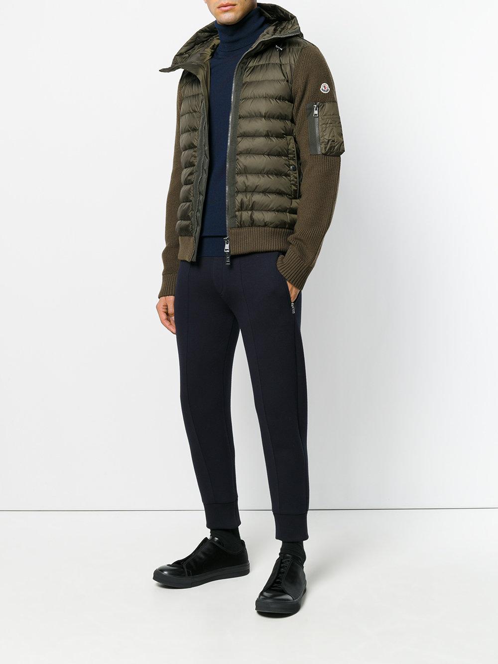 Moncler Wool Maglione Jacket in Green for Men - Lyst