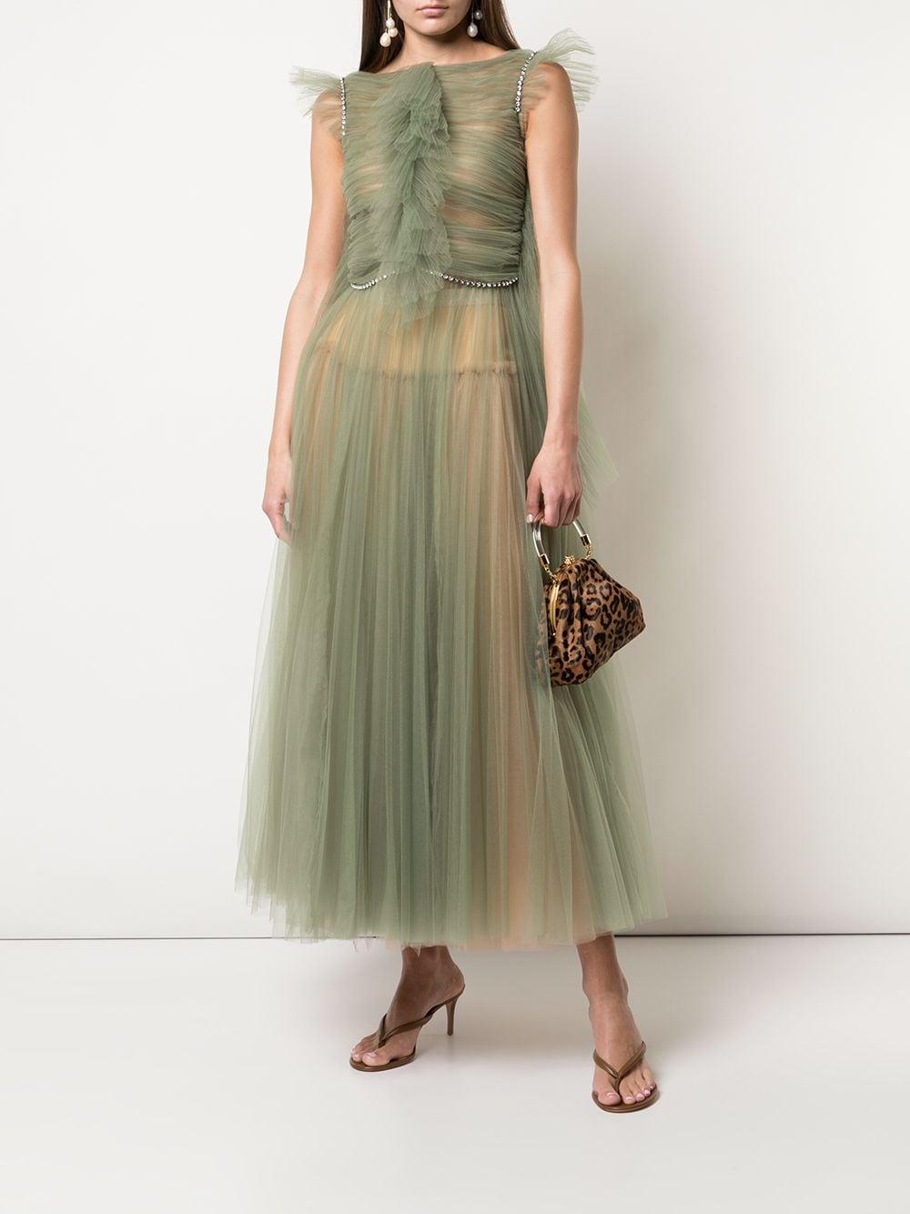 green emerald velvet dress KHAITE RIBBED KNIT MIDI DRESS SMALL