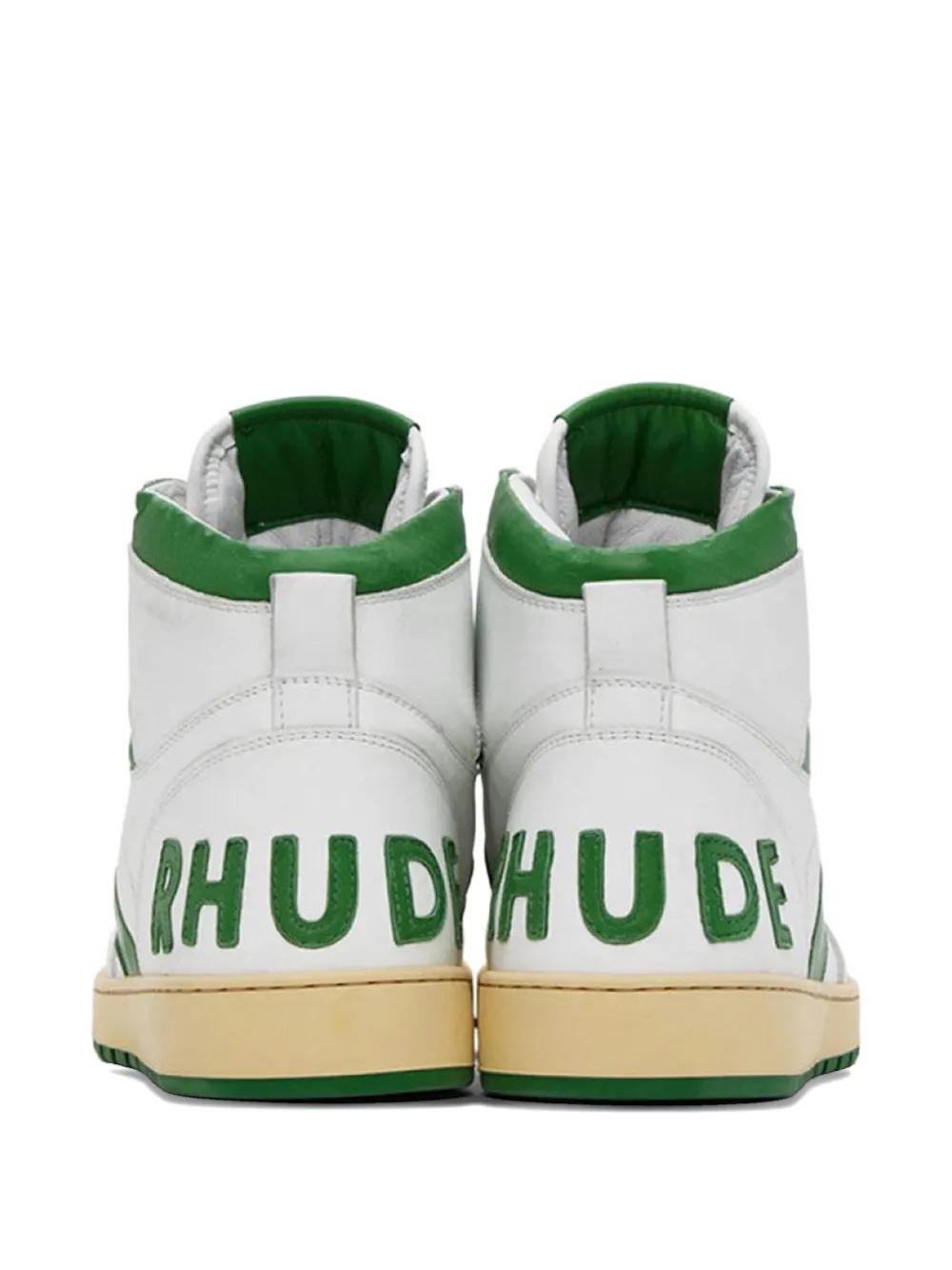【関税込み】Rhude ホワイト Rhecess ハイカットスニーカー Rhudeのホワイト Rhecess ハイカットスニーカーがセール中