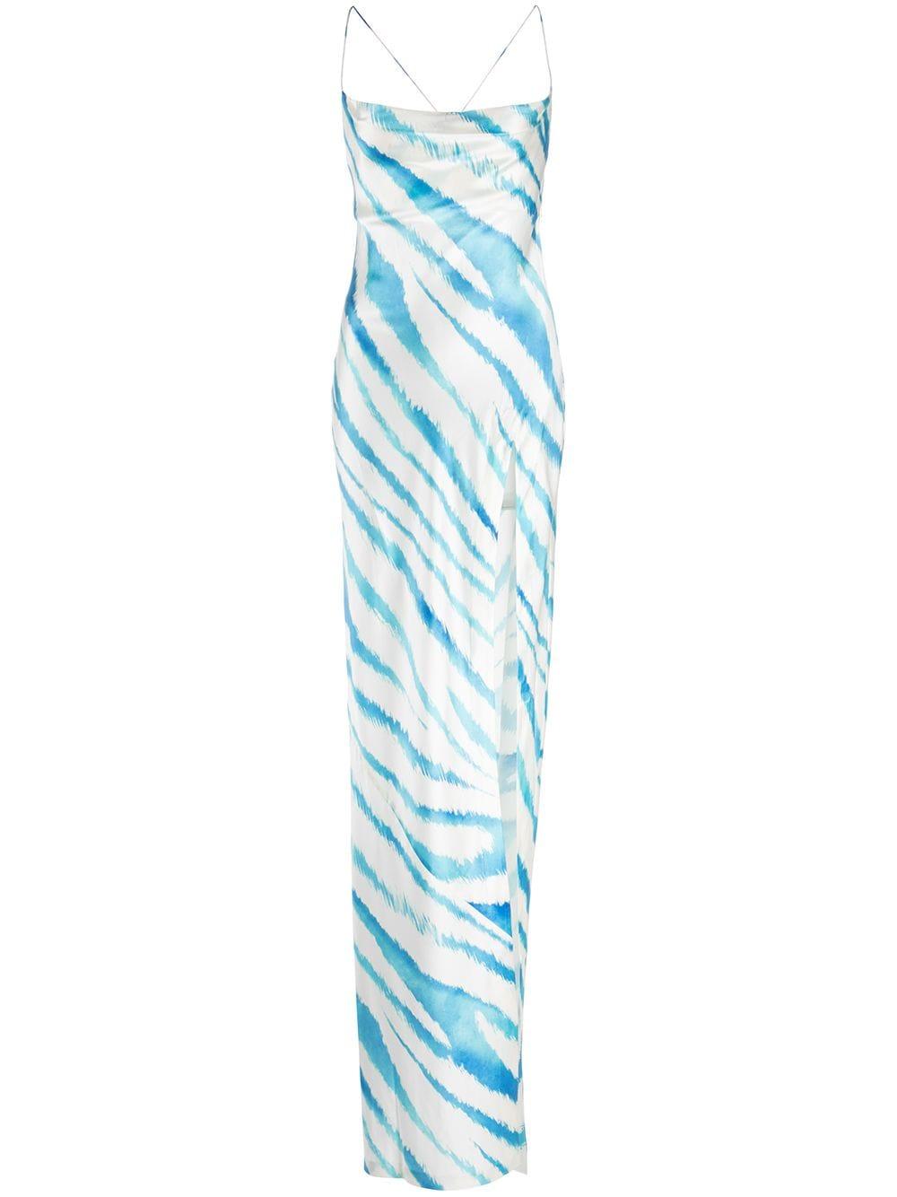 retroféte Amika Zebra-print Dress in Blue | Lyst