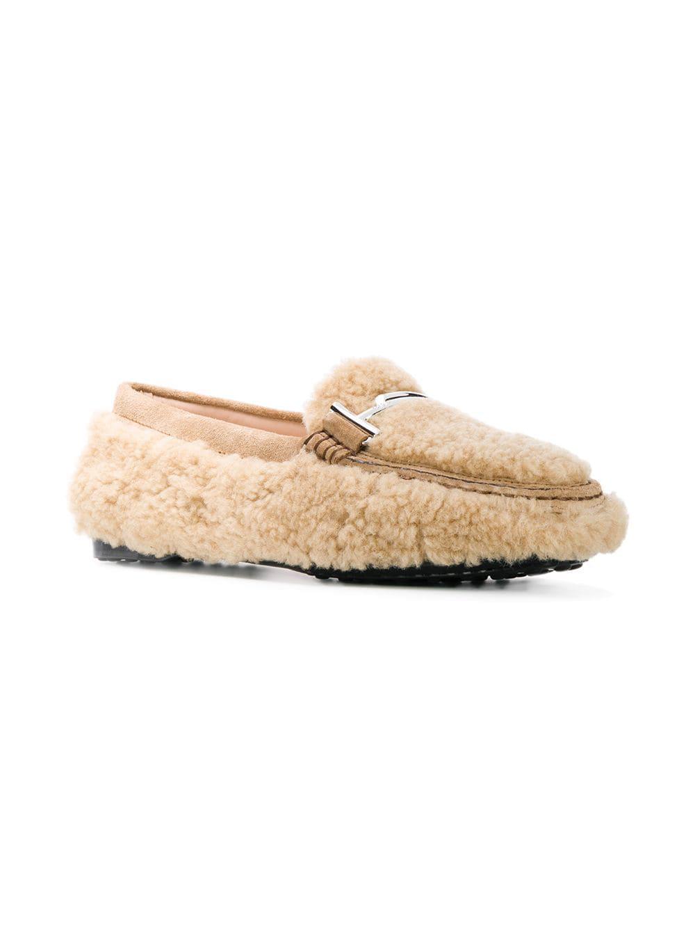 Tod's Lamb Fur Loafers | Lyst