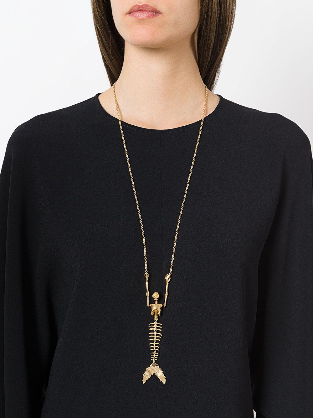 Vivienne Westwood Ariel Skeleton Necklace Gold in Metallic | Lyst