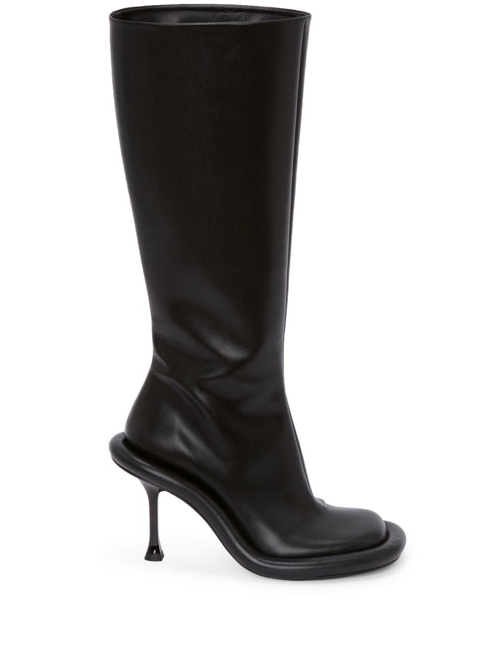 Damen Schuhe Stiefel Stiefel mit Keilabsatz JW Anderson Leder Bumper Plateau-Loafers aus Leder in Schwarz 