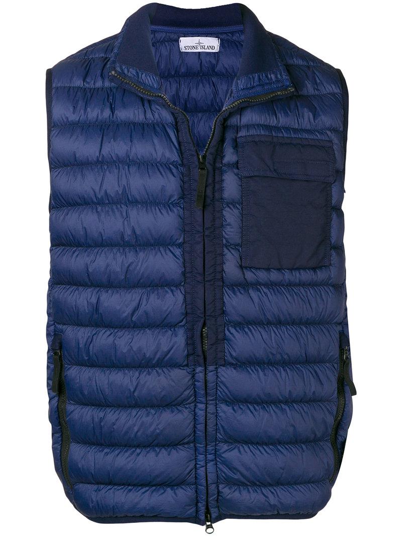 Blue Vest Stone Island Gilet Blue Top Boy Stone Island Kids
