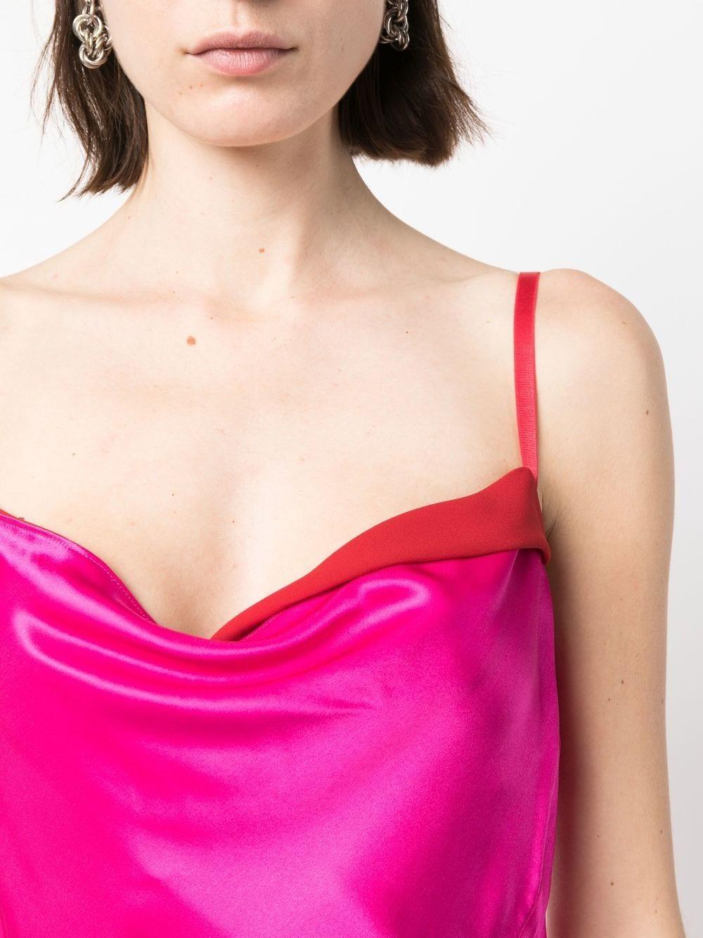 Acne Studios Layered Satin-effect Midi Dress in Pink | Lyst
